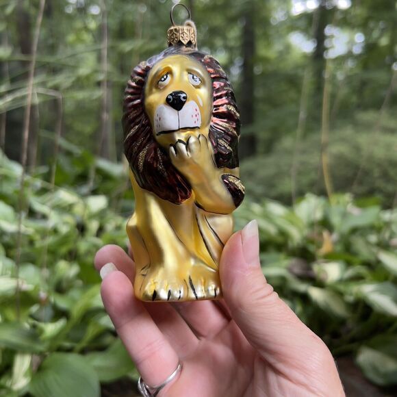 Kurt Adler WIZARD OF OZ Crying Cowardly Lion Holiday Ornament  Hand Blown Glass - Picture 2 of 10